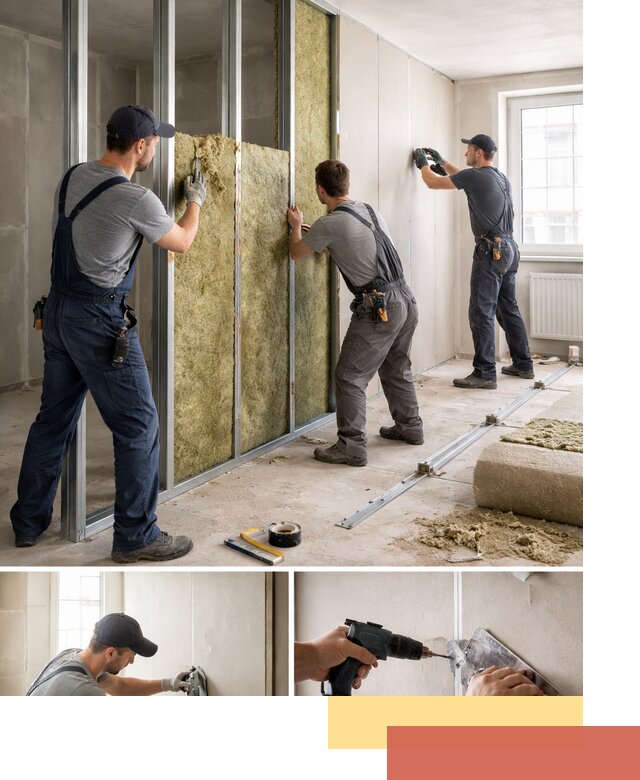 Перегородка из гипсокартона с шумоизоляцией в Долгопрудном — монтаж под ключ