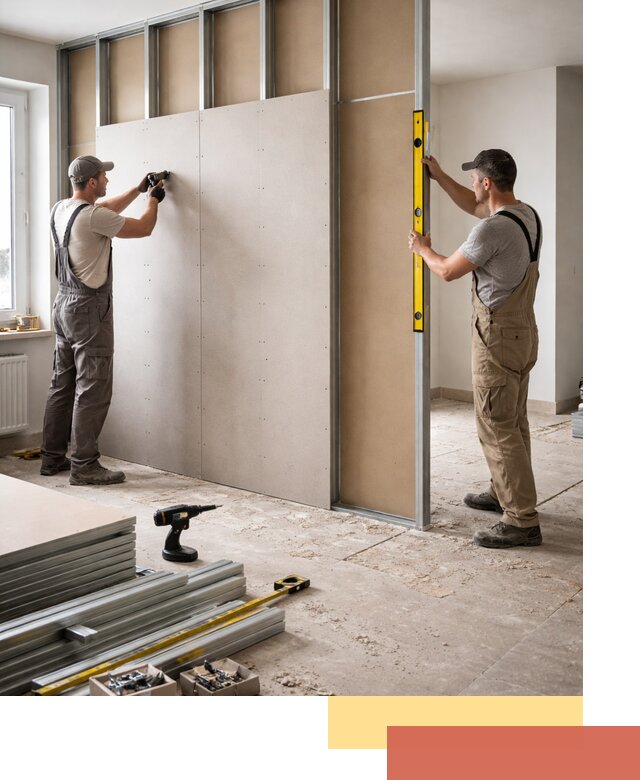 Зонирующая перегородка из гипсокартона под ключ в Долгопрудном