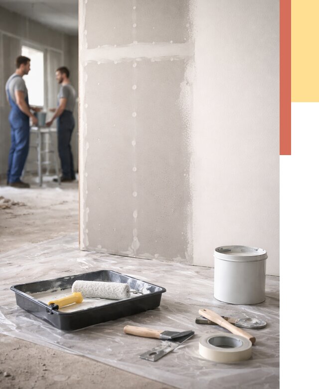 Покраска перегородок из гипсокартона в Долгопрудном от 4566 руб. под ключ | ОТДЕЛОЧНИК-Длг