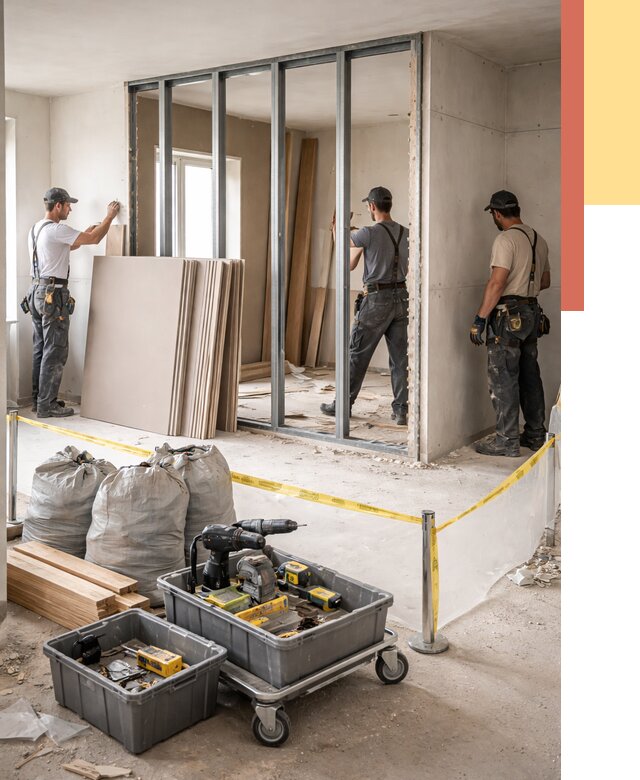 Перенос гипсокартонной перегородки в Долгопрудном под ключ от 4566 руб. | Демонтаж и монтаж – ОТДЕЛОЧНИК-Длг