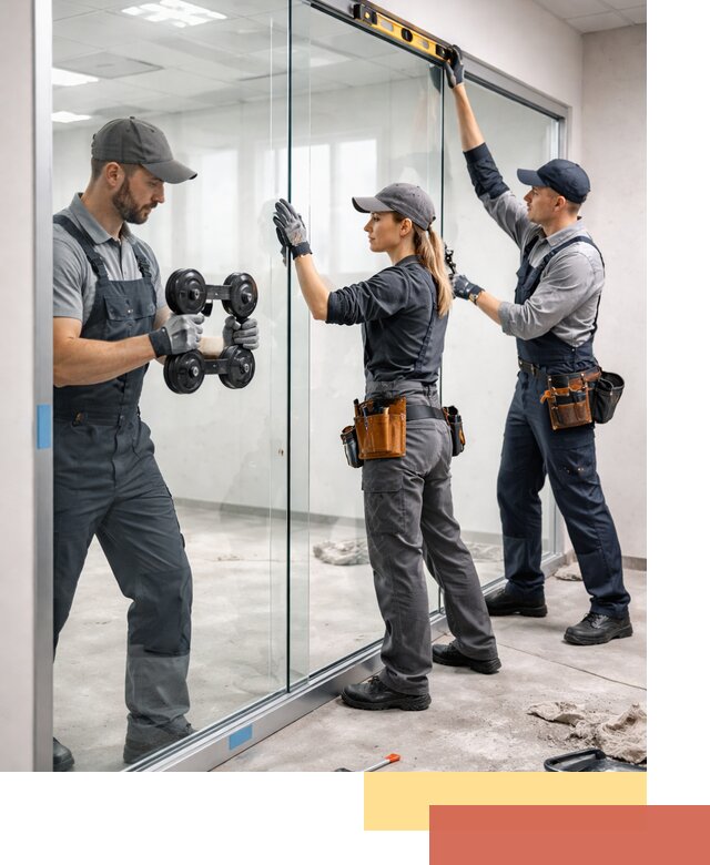 Профессиональный монтаж стеклянных перегородок в Долгопрудном