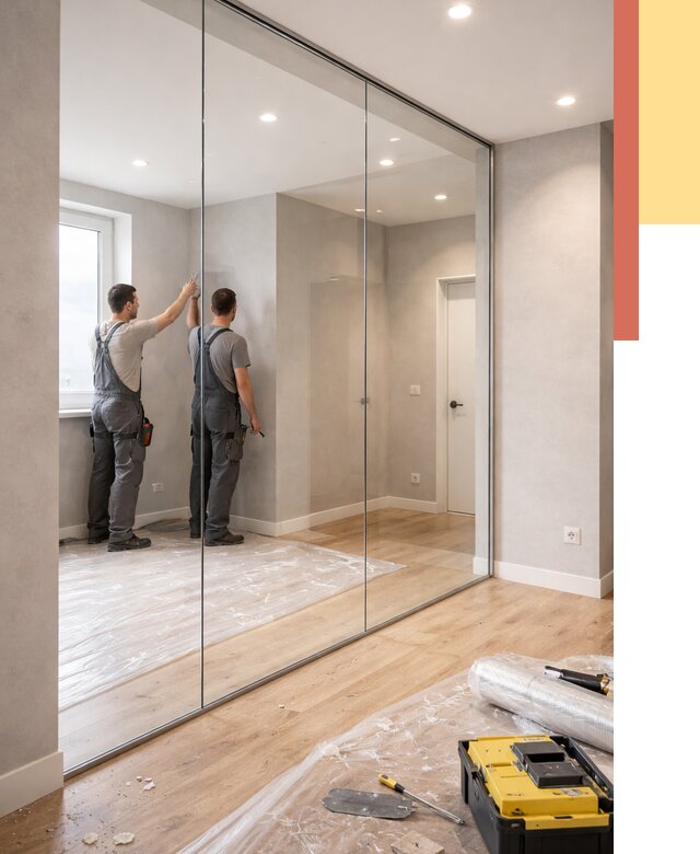 Безрамные стеклянные перегородки в Долгопрудном — монтаж от 9639 руб. | ОТДЕЛОЧНИК-Длг