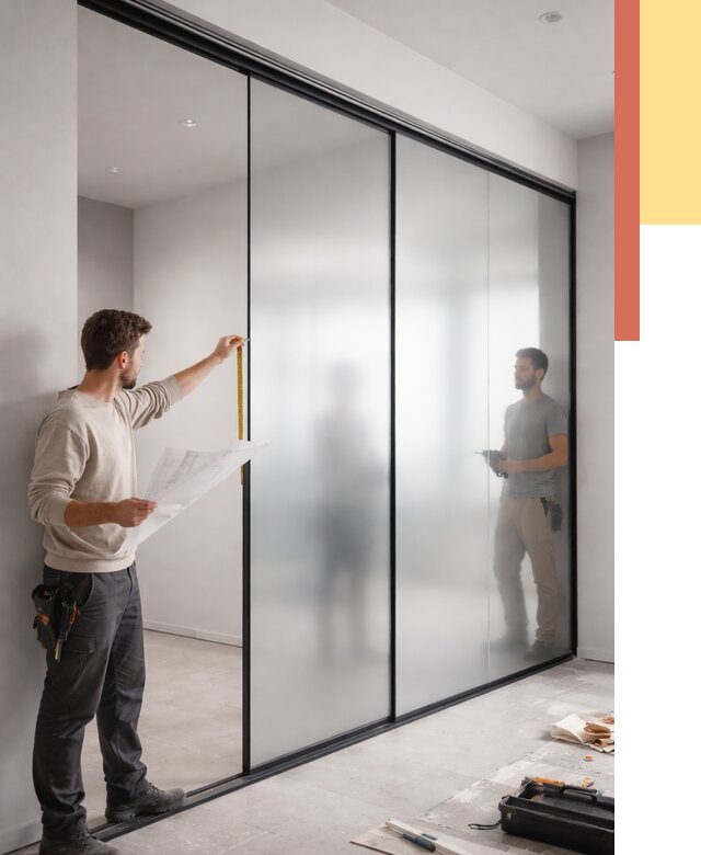 Матовые стеклянные перегородки в Долгопрудном от 8624 руб. — монтаж и установка | ОТДЕЛОЧНИК-Длг