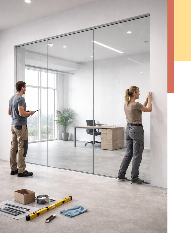 Перегородки из закаленного стекла в Долгопрудном от 9639 руб. под ключ | ОТДЕЛОЧНИК-Длг