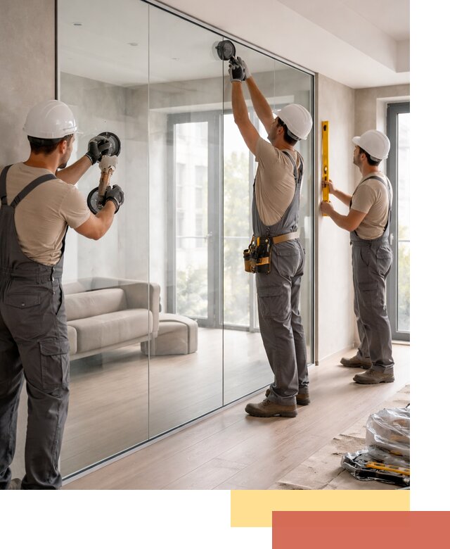 Перегородки из закаленного стекла в Долгопрудном для офисов и квартир