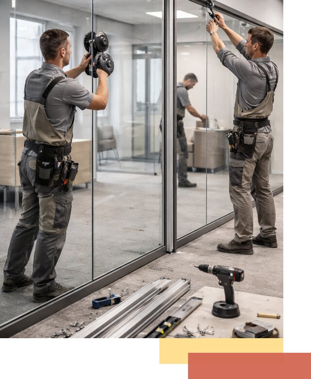 Стеклянные офисные перегородки под ключ в Долгопрудном