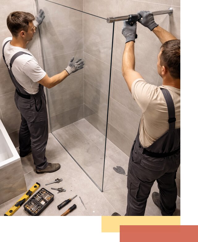 Стеклянные перегородки для душа в Долгопрудном — изготовление и монтаж