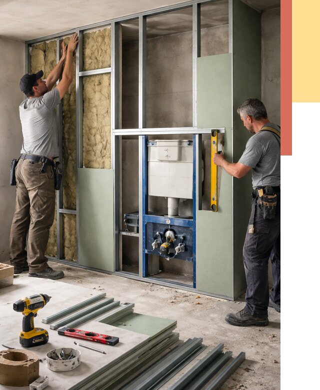 Установка сантехнических перегородок в Долгопрудном от 8624 руб. | ОТДЕЛОЧНИК-Длг