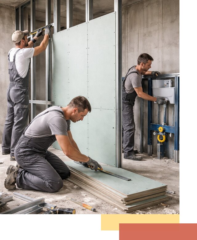 Монтаж и ремонт сантехнических перегородок в Долгопрудном