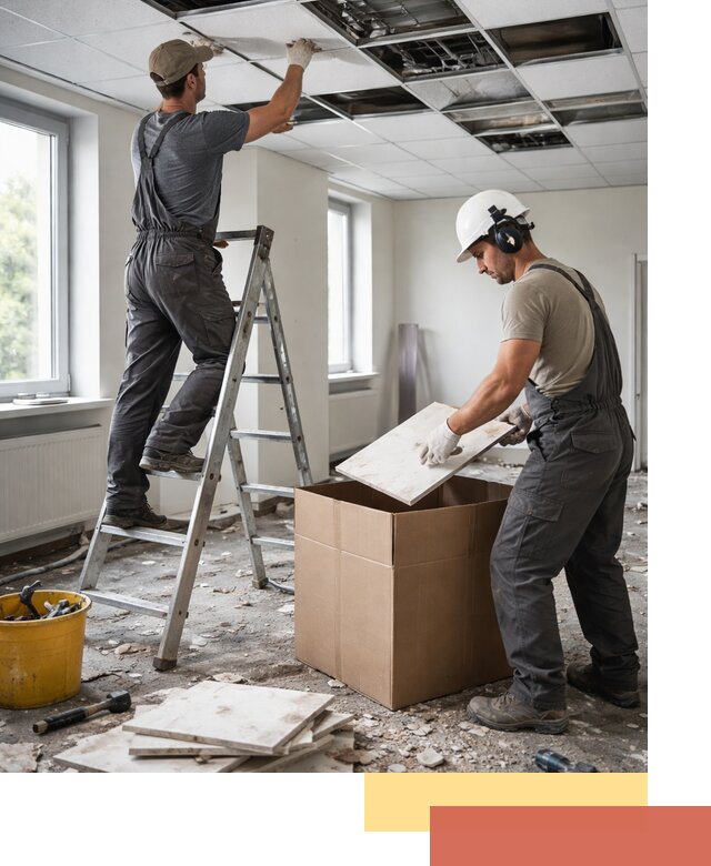 Демонтаж потолочной плитки в Долгопрудном быстро и аккуратно