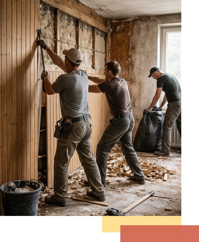 Демонтаж вагонки и вывоз материалов в Долгопрудном