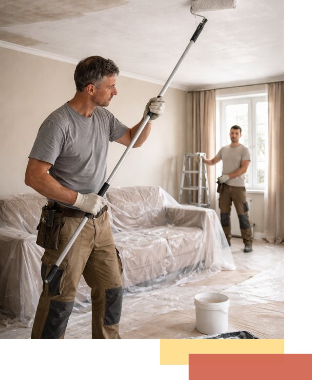 Грунтовка потолка в Долгопрудном — подготовка под покраску и отделку