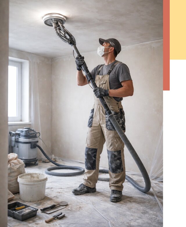 Шлифовка потолка в Долгопрудном от 3551 руб. — услуги шлифования потолка | ОТДЕЛОЧНИК-Длг