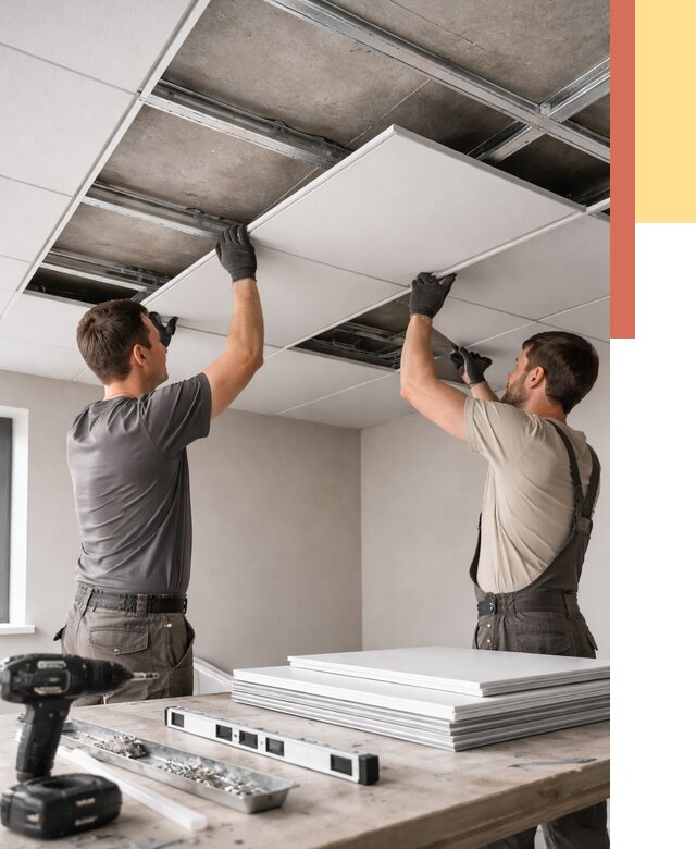 Монтаж кассетного потолка в Долгопрудном от 4566 руб/м2 — установка и сборка | ОТДЕЛОЧНИК-Длг