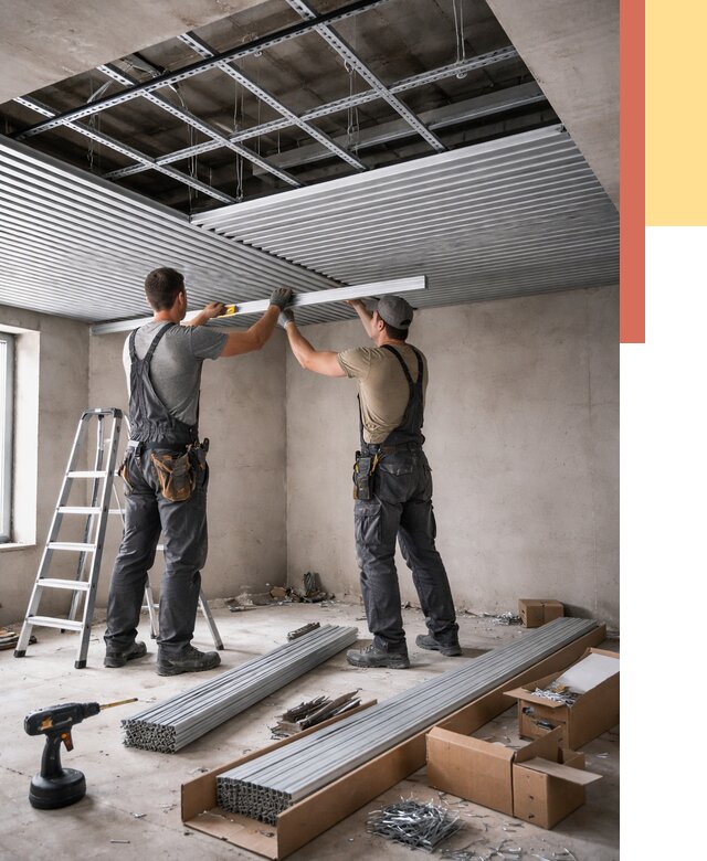 Монтаж реечного потолка в Долгопрудном от 4566 руб. под ключ | ОТДЕЛОЧНИК-Длг