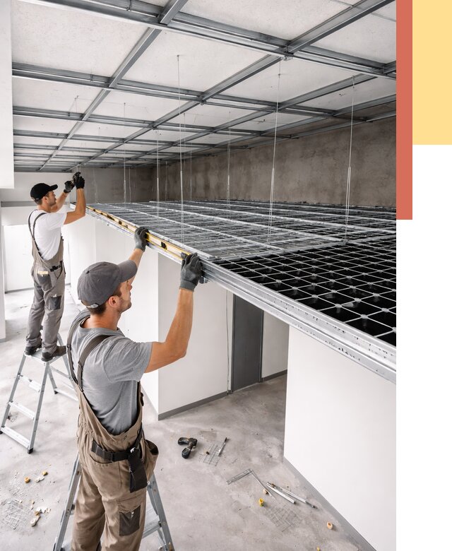 Монтаж потолка грильято в Долгопрудном от 457 руб./м² — быстрая сборка под ключ | ОТДЕЛОЧНИК-Длг