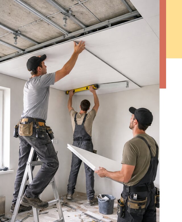 Монтаж потолка из ПВХ панелей в Долгопрудном от 3551 руб./м2 — быстро и недорого | ОТДЕЛОЧНИК-Длг