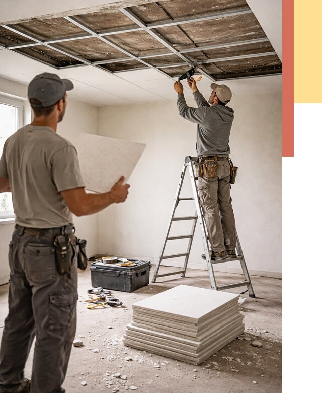Замена плит подвесного потолка в Долгопрудном от 1776 руб. быстро и недорого | ОТДЕЛОЧНИК-Длг