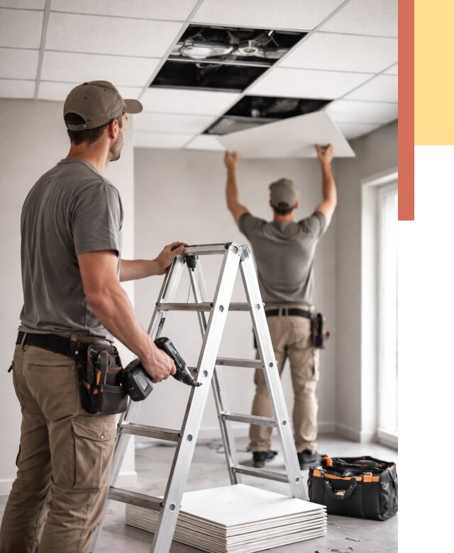 Обслуживание подвесного потолка в Долгопрудном от 3551 руб. — быстро и недорого | ОТДЕЛОЧНИК-Длг