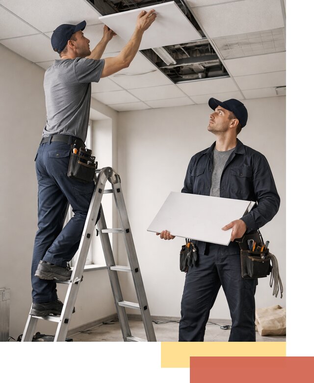 Обслуживание подвесного потолка в Долгопрудном — ремонт и чистка