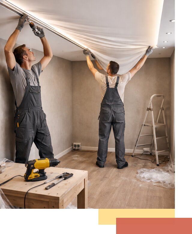 Монтаж натяжного потолка с подсветкой в Долгопрудном цена и сроки