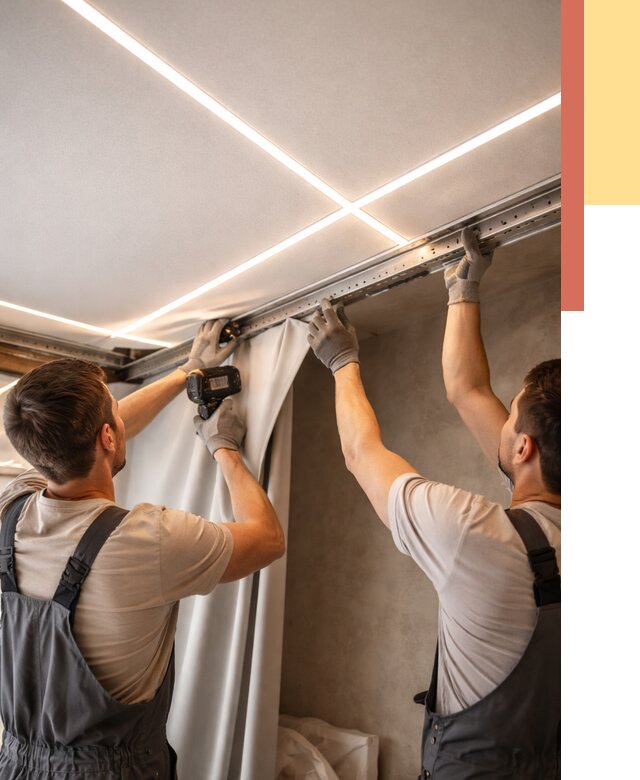 Монтаж натяжного потолка со световыми линиями в Долгопрудном от 1218 руб. | ОТДЕЛОЧНИК-Длг