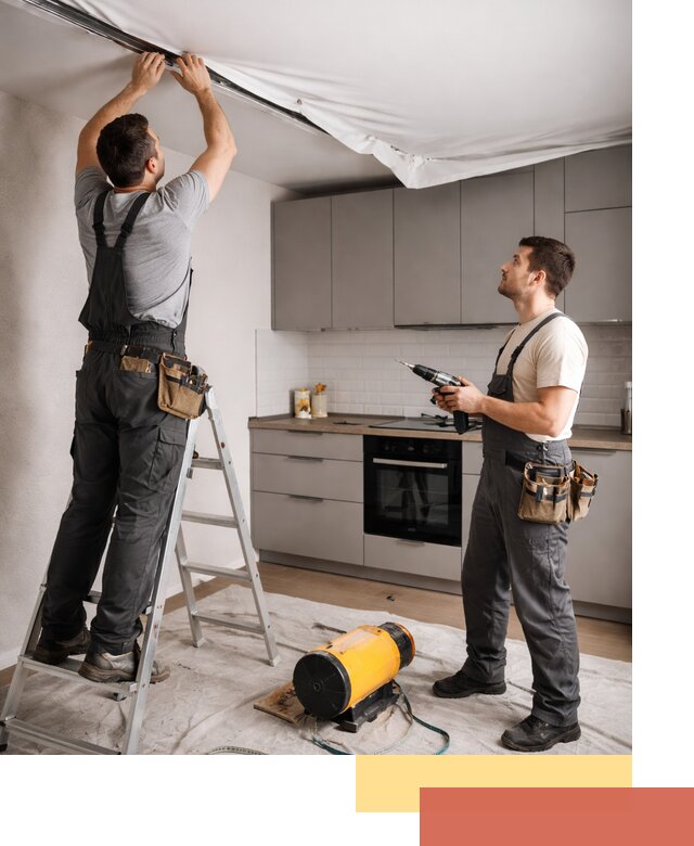 Монтаж натяжного потолка на кухне в Долгопрудном