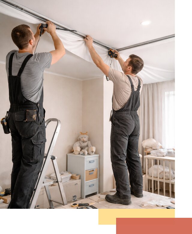 Монтаж натяжного потолка в детской комнате в Долгопрудном