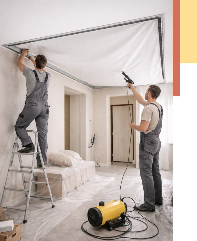 Монтаж натяжного потолка в прихожей в Долгопрудном от 2689 руб. под ключ | ОТДЕЛОЧНИК-Длг