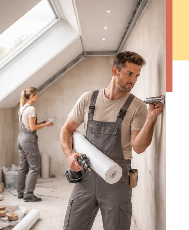 Монтаж натяжного потолка на мансарде в Долгопрудном от 3551 руб. | ОТДЕЛОЧНИК-Длг