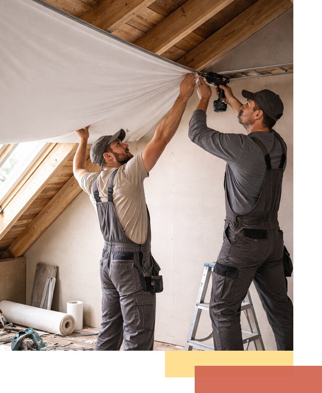 Монтаж натяжного потолка в мансарде в Долгопрудном