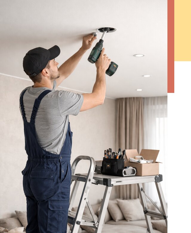 Установка и монтаж точечных светильников в натяжной потолок в Долгопрудном от 1826 руб. | ОТДЕЛОЧНИК-Длг