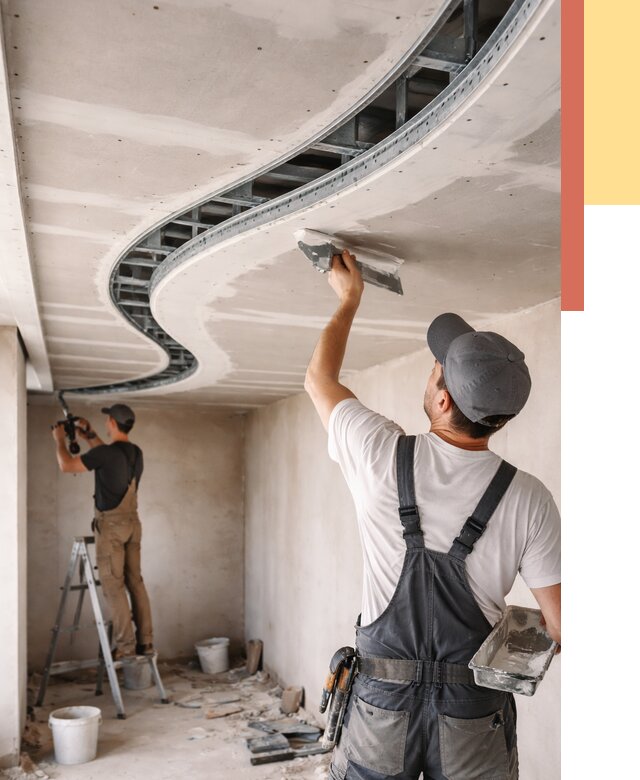 Криволинейный потолок из гипсокартона в Долгопрудном от 2131 руб./м2 | ОТДЕЛОЧНИК-Длг