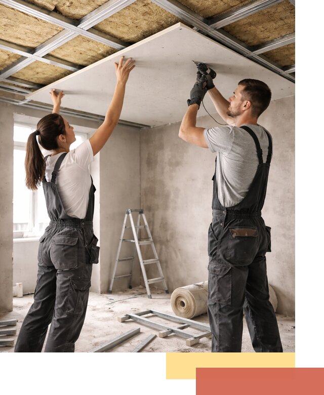 Звукоизоляция потолка из ГКЛ в Долгопрудном профессионально и надежно