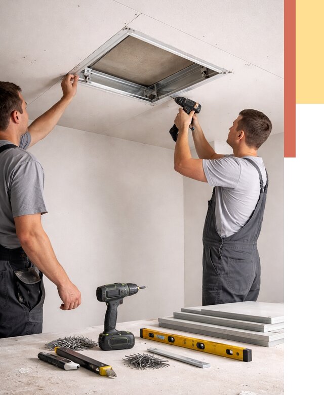 Установка люка в потолок ГКЛ в Долгопрудном от 2537 руб. под ключ | ОТДЕЛОЧНИК-Длг