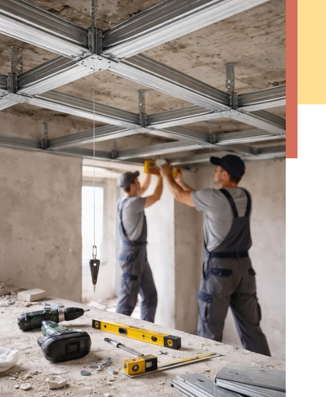 Монтаж каркаса потолка из профиля в Долгопрудном от 4566 руб. — услуги ОТДЕЛОЧНИК-Длг