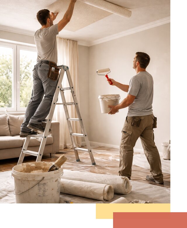 Поклейка обоев на потолок в Долгопрудном — качественно и быстро