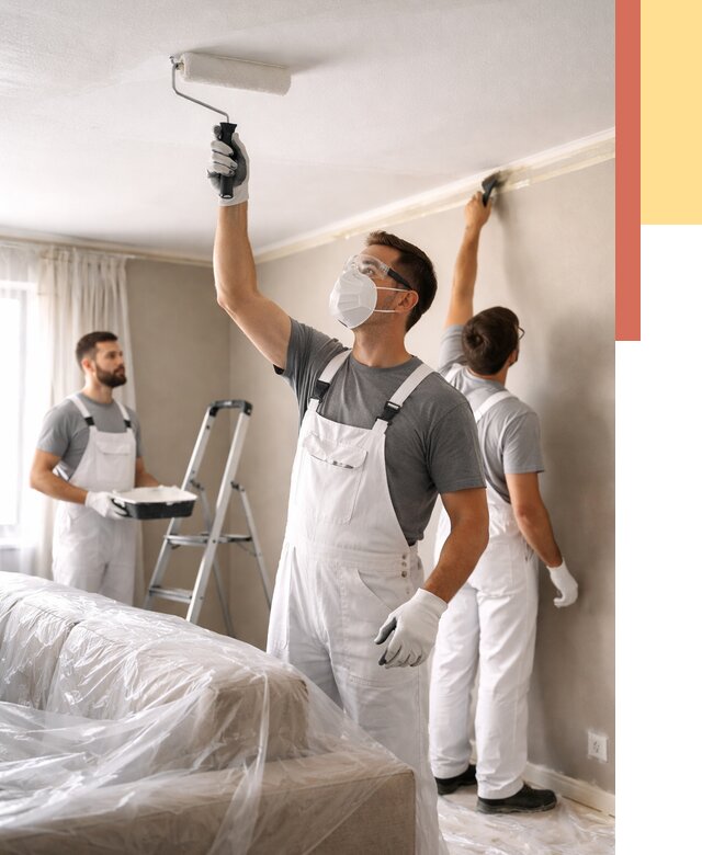 Покраска потолка водоэмельсионной краской в Долгопрудном от 2232 руб/м² — услуги под ключ | ОТДЕЛОЧНИК-Длг