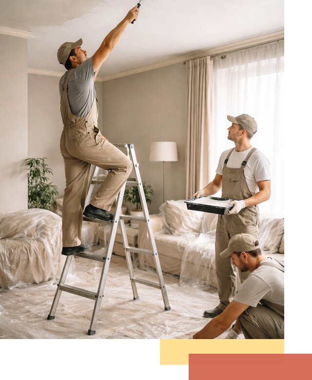 Покраска потолков акриловой краской в Долгопрудном качественно и быстро