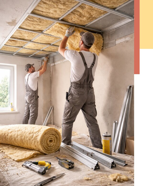 Утепление потолка в Долгопрудном от 7305 руб/м2 — недорого, быстро, под ключ | ОТДЕЛОЧНИК-Длг