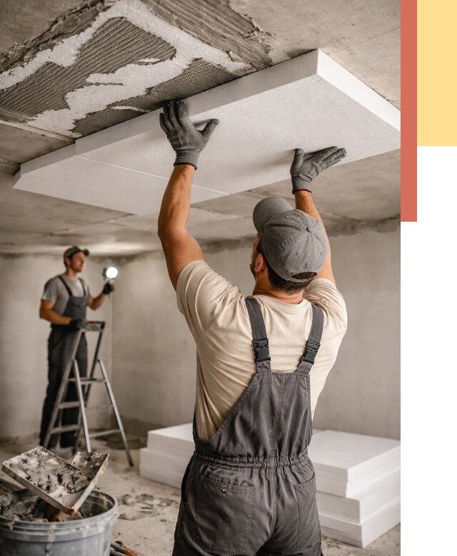 Утепление потолка пенопластом в Долгопрудном от 4566 руб/м2 — недорого и быстро | ОТДЕЛОЧНИК-Длг