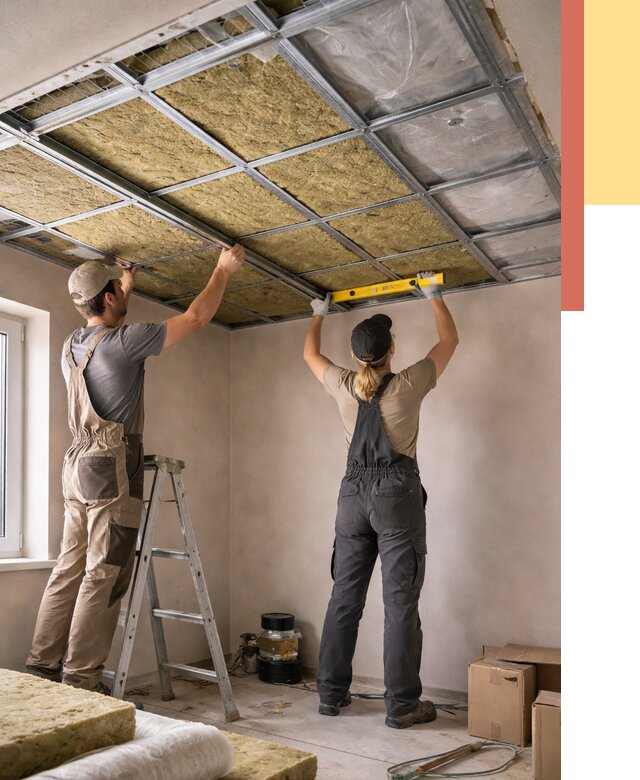 Шумоизоляция потолка в Долгопрудном от 1268 руб. под ключ — услуги ОТДЕЛОЧНИК-Длг